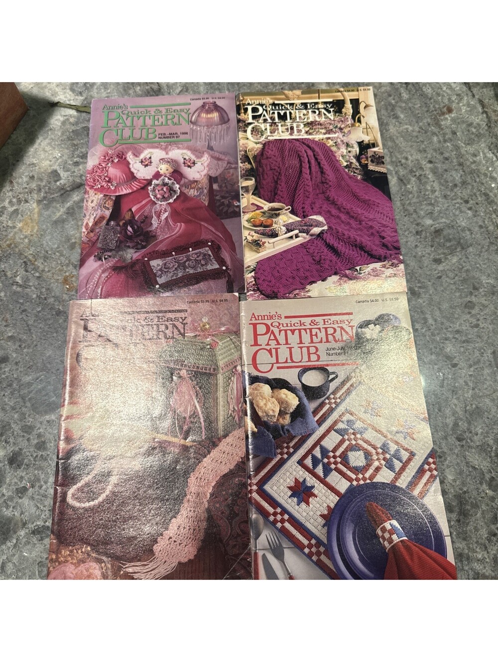 Vintage Annie's Pattern Club Magazine Lot, Quick and Easy Crafting Fun, 1990s